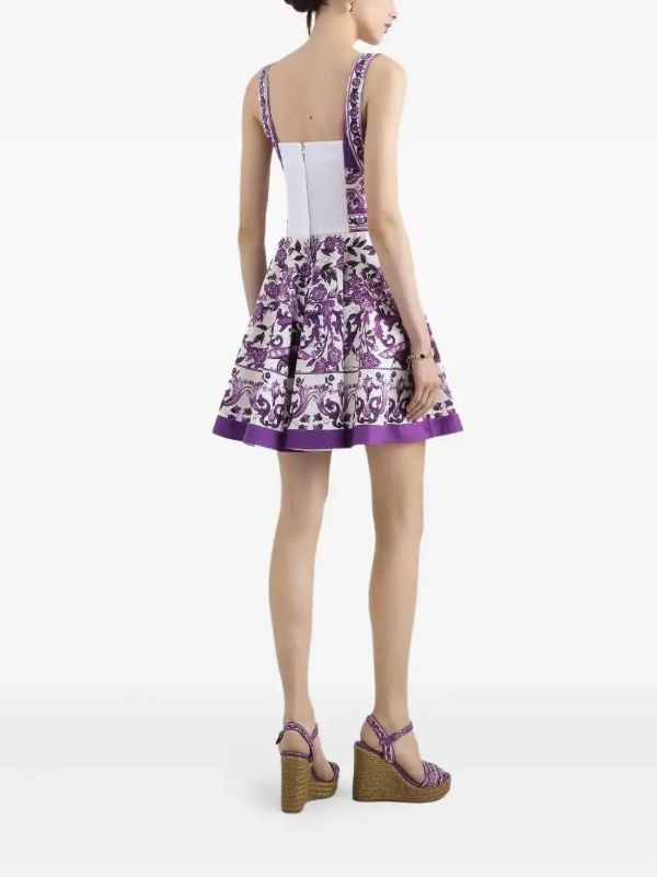 Dolce & Gabbana Majolica-print Mini Dress | Browns Day Dresses