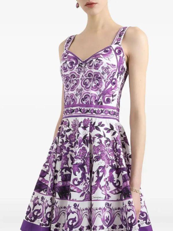 Dolce & Gabbana Majolica-print Mini Dress | Browns Day Dresses