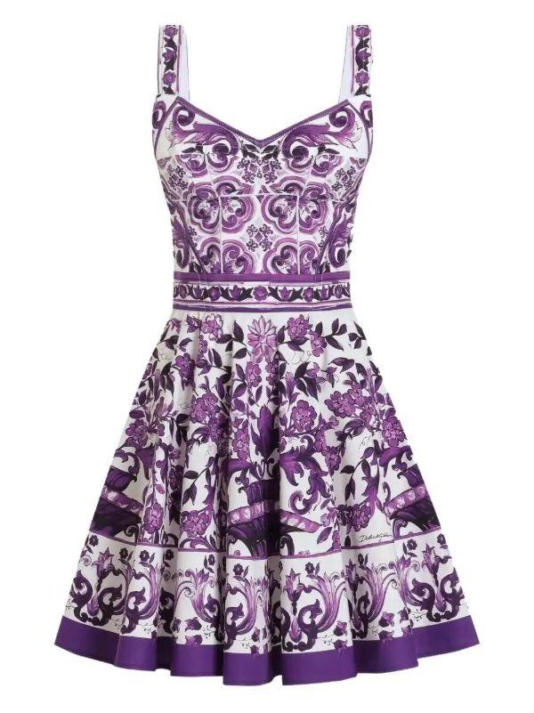 Dolce & Gabbana Majolica-print mini dress | Browns Day Dresses