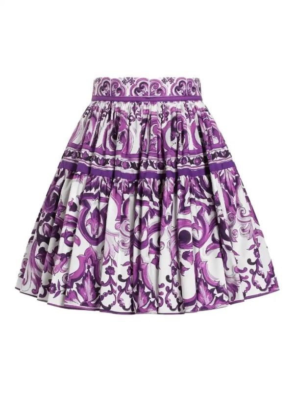 Dolce & Gabbana Majolica-print mini skirt | Browns Pleated Skirts