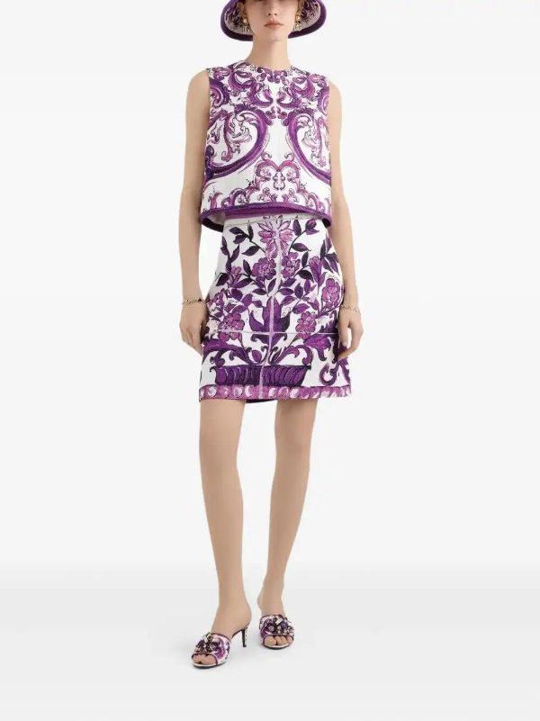 Dolce & Gabbana Majolica-print Skirt | Browns A-Line Skirts