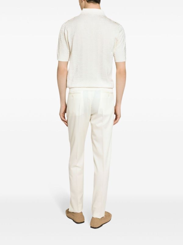 Dolce & Gabbana Monogram-Jacquard Silk Polo Shirt | Browns Polo Shirts