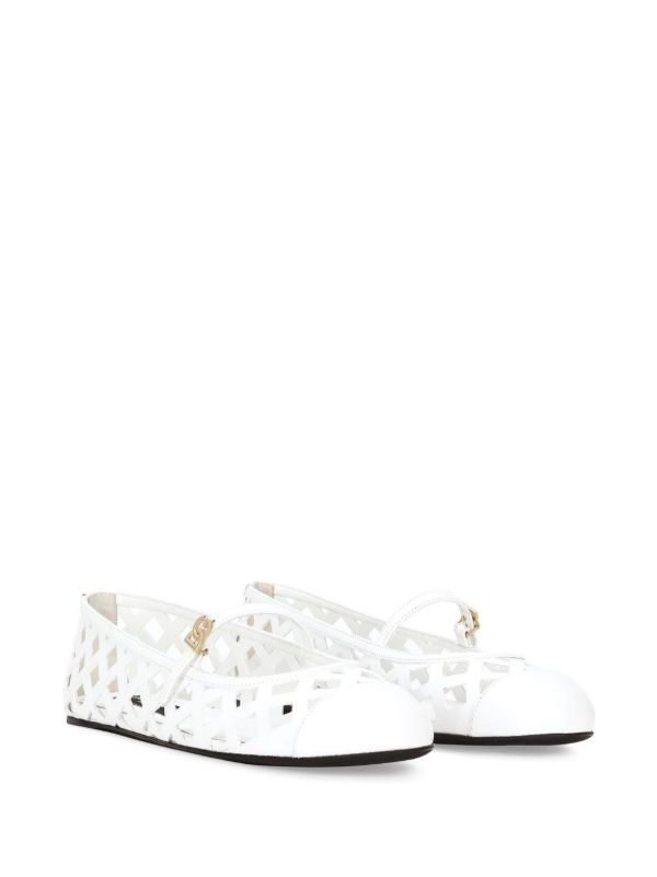 Dolce & Gabbana Openwork Leather Ballet Flats | Browns Ballerina Shoes