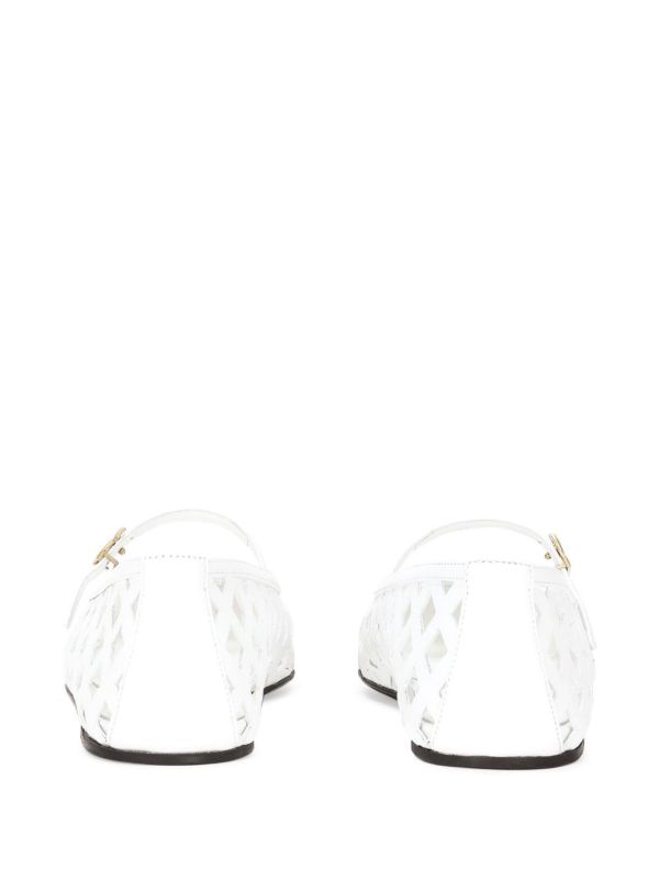 Dolce & Gabbana Openwork Leather Ballet Flats | Browns Ballerina Shoes