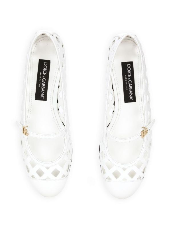 Dolce & Gabbana Openwork Leather Ballet Flats | Browns Ballerina Shoes