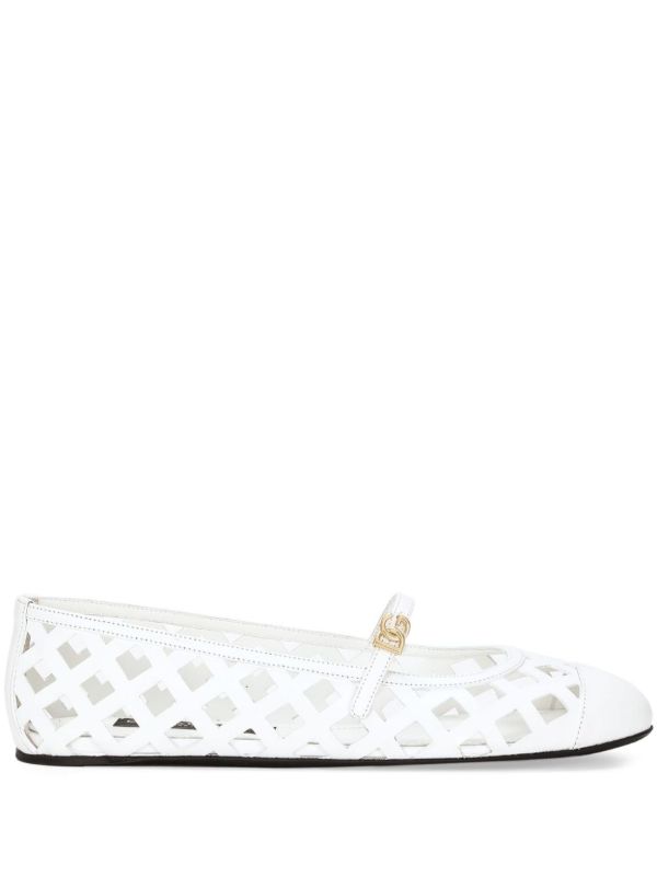 Dolce & Gabbana Openwork Leather Ballet Flats | Browns Ballerina Shoes