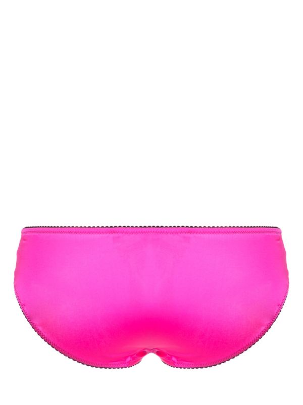 Dolce & Gabbana Pink Contrast Trim Silk Briefs | Browns Panties