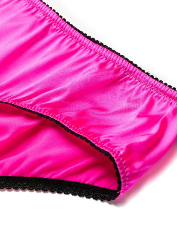 Dolce & Gabbana Pink Contrast Trim Silk Briefs | Browns Panties