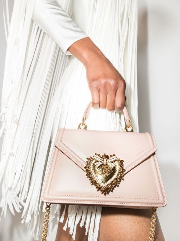 Dolce & Gabbana Pink Devotion Leather Top Handle Bag | Browns Messenger & Crossbody Bags