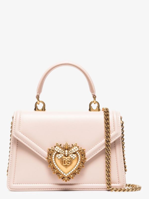 Dolce & Gabbana Pink Devotion Leather Top Handle Bag | Browns Messenger & Crossbody Bags
