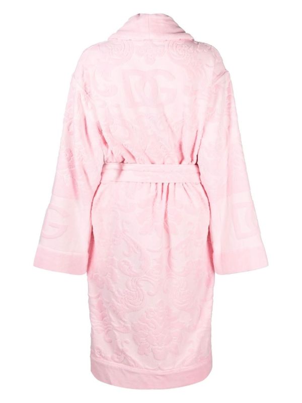 Dolce & Gabbana Pink DG Terry Cotton Robe | Browns Dressing Gowns & Robes