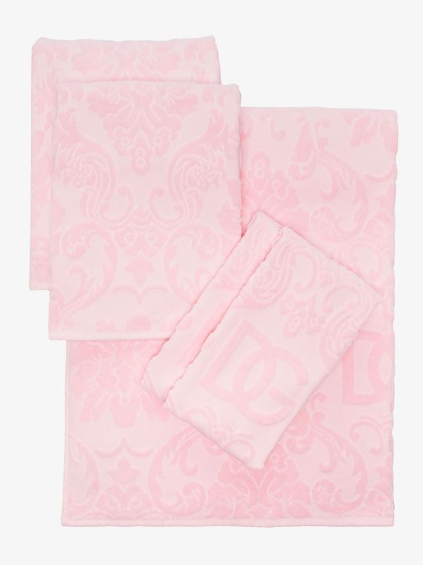 Dolce & Gabbana Pink Logo Jacquard Towel Set | Browns Towels