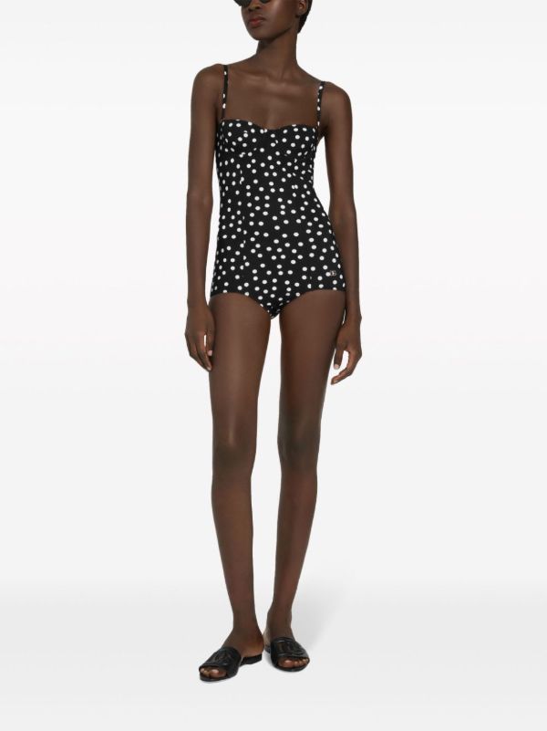 Dolce & Gabbana Polka Dot Balconette Swimsuit | Browns One-Pieces
