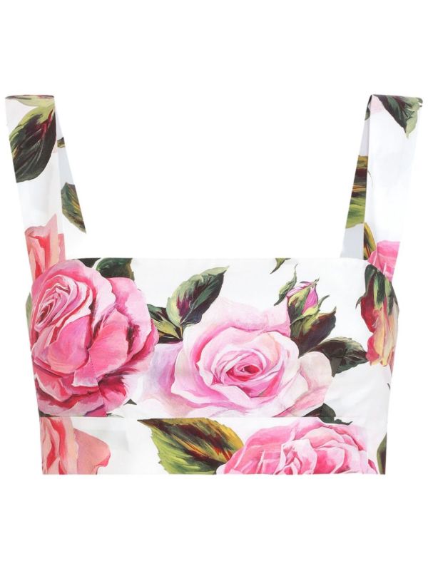 Dolce & Gabbana Printed Crop Top | Browns Vests & Tank Tops