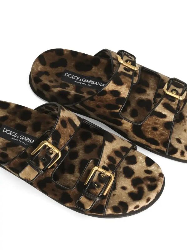 Dolce & Gabbana Printed Velvet Slides | Browns Flip Flops & Slides