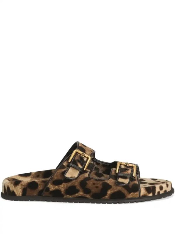 Dolce & Gabbana Printed Velvet Slides | Browns Flip Flops & Slides