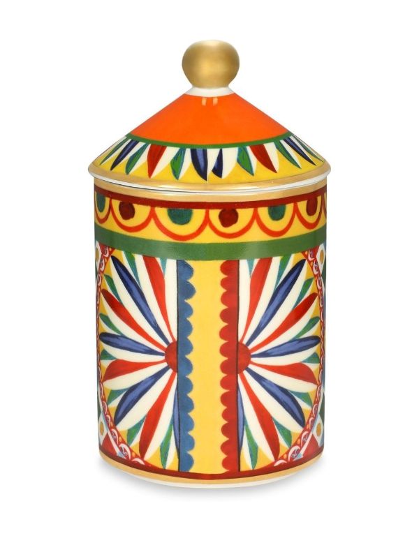 Dolce & Gabbana Red Caretto Print Porcelain Candle | Browns Candles