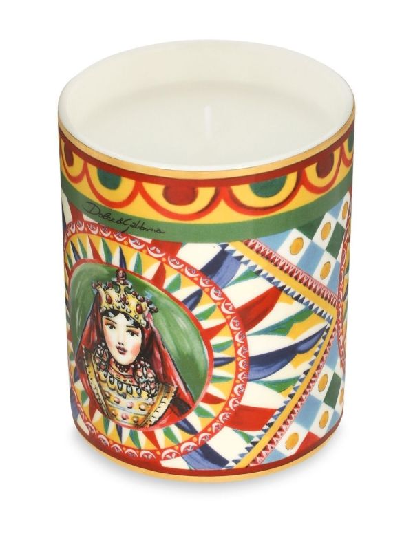Dolce & Gabbana Red Caretto Print Porcelain Candle | Browns Candles