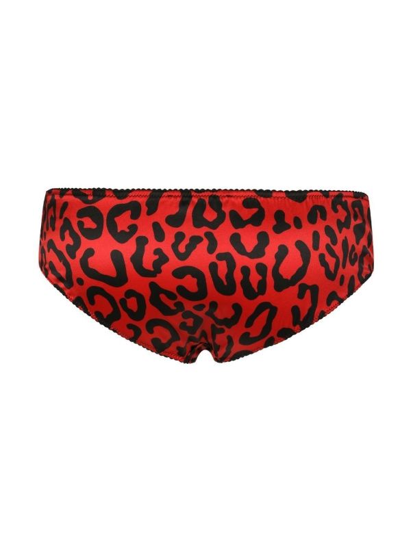 Dolce & Gabbana Red Leopard Print Silk Briefs | Browns Panties