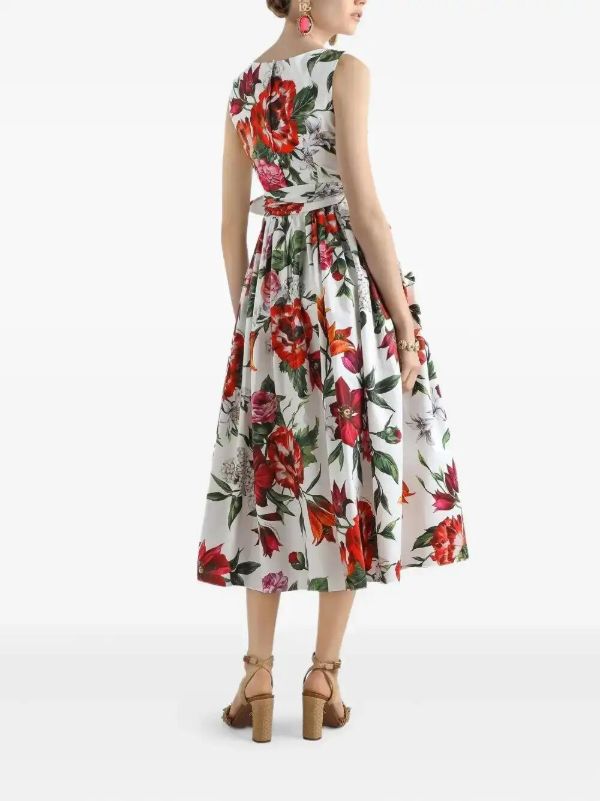 Dolce & Gabbana Rose-print Midi Dress | Browns Day Dresses