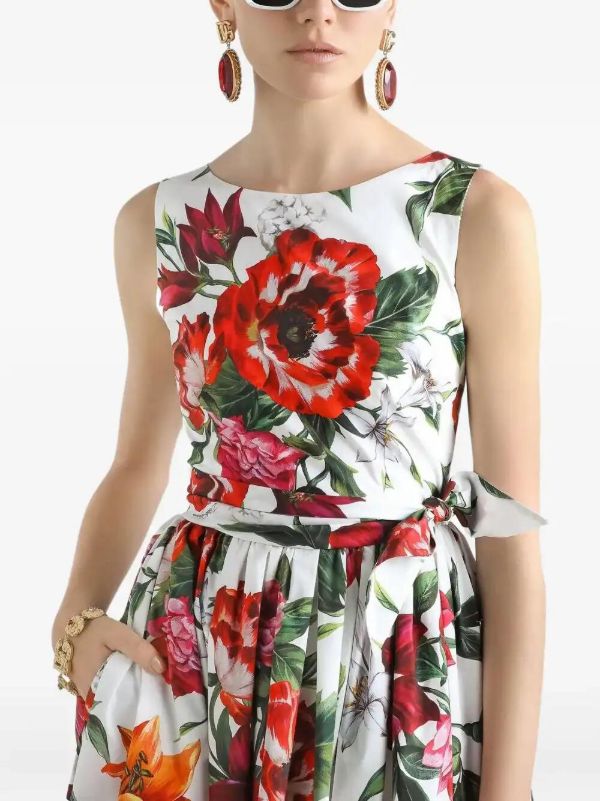 Dolce & Gabbana Rose-print Midi Dress | Browns Day Dresses