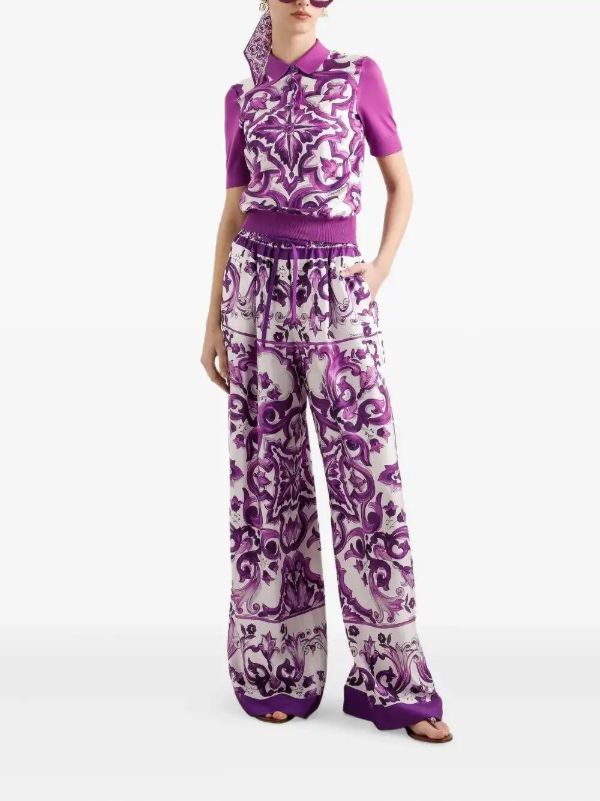 Dolce & Gabbana Silk Trousers | Browns Straight-Leg Pants