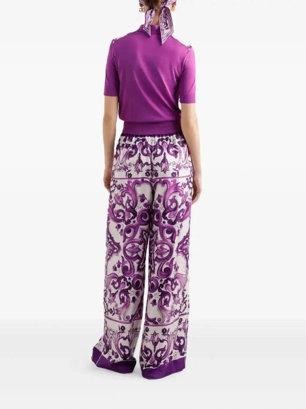 Dolce & Gabbana Silk Trousers | Browns Straight-Leg Pants