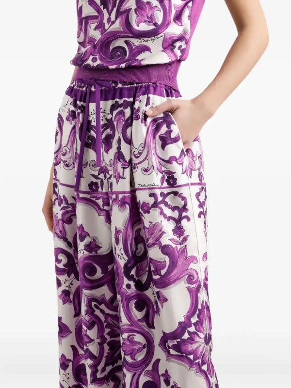 Dolce & Gabbana Silk Trousers | Browns Straight-Leg Pants