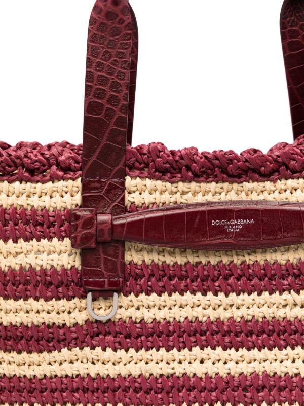 Dolce & Gabbana Striped Raffia Tote Bag | Browns Tote Bags