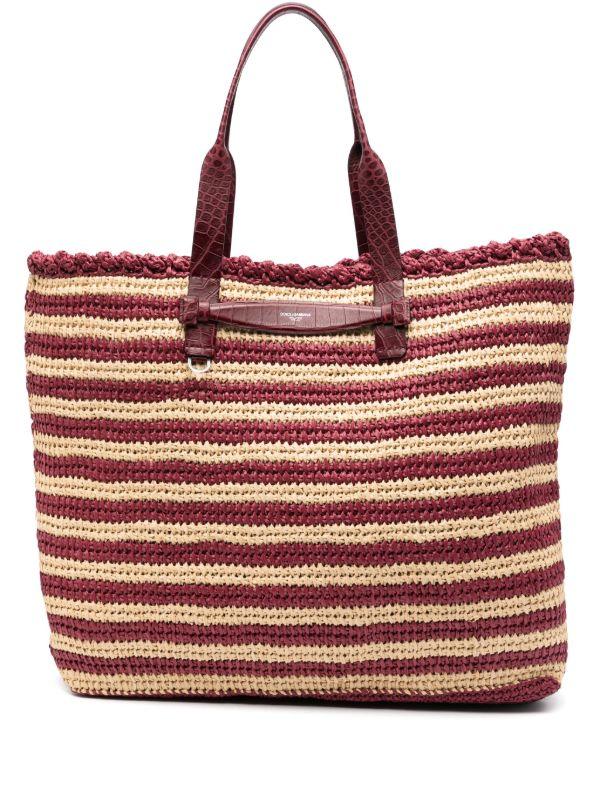 Dolce & Gabbana striped raffia tote bag | Browns Tote Bags