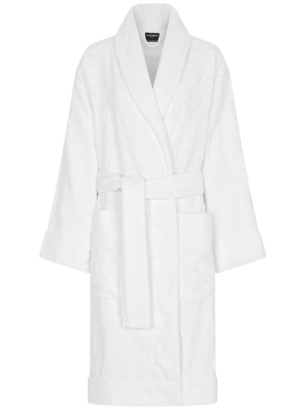 Dolce & Gabbana Terry Cotton Jacquard Bath Robe | Browns Towels