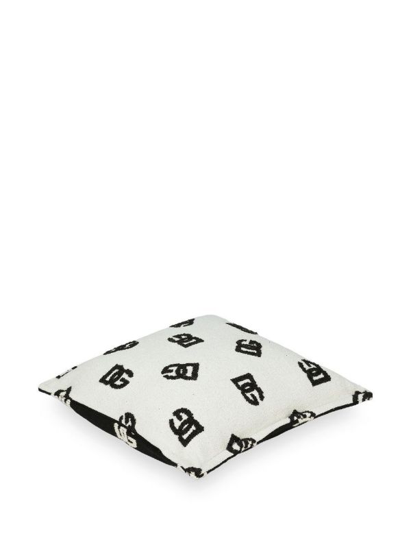 Dolce & Gabbana White And Black Double Face DG Logo Cushion | Browns Cushions