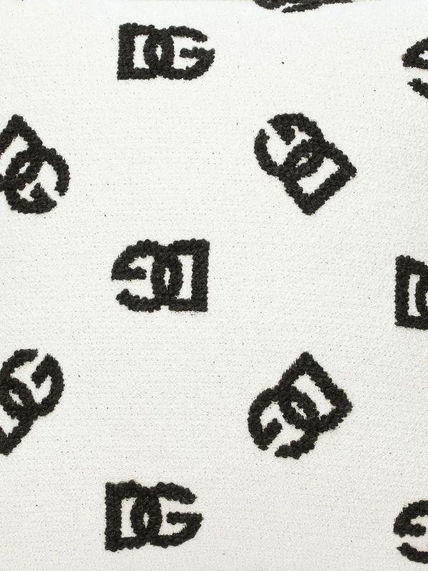Dolce & Gabbana White And Black Double Face DG Logo Cushion | Browns Cushions