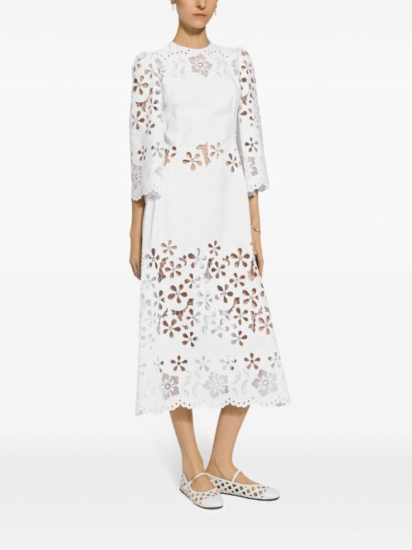 Dolce & Gabbana White Broderie Anglaise Dress | Browns Day Dresses