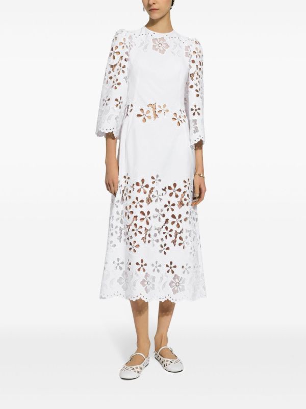 Dolce & Gabbana White Broderie Anglaise Dress | Browns Day Dresses