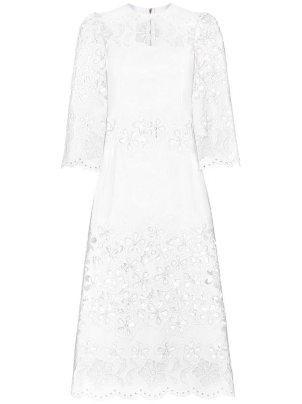 Dolce & Gabbana White Broderie Anglaise Dress | Browns Day Dresses