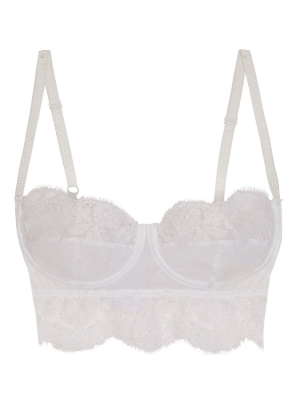 Dolce & Gabbana White Chantilly-Lace Balconette Bra | Browns Bras