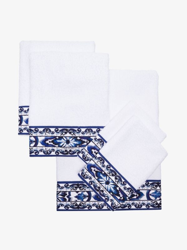 Dolce & Gabbana white cotton terry towel set | Browns Towels