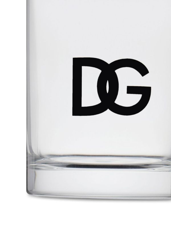 Dolce & Gabbana White DG Logo Print Water Glasses | Browns Glassware