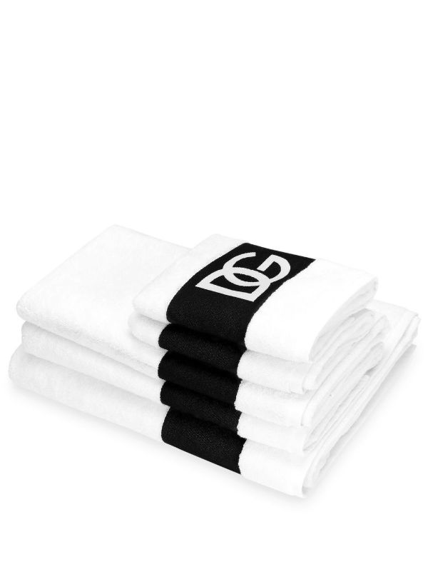 Dolce & Gabbana White DG Logo Towel Set | Browns Towels