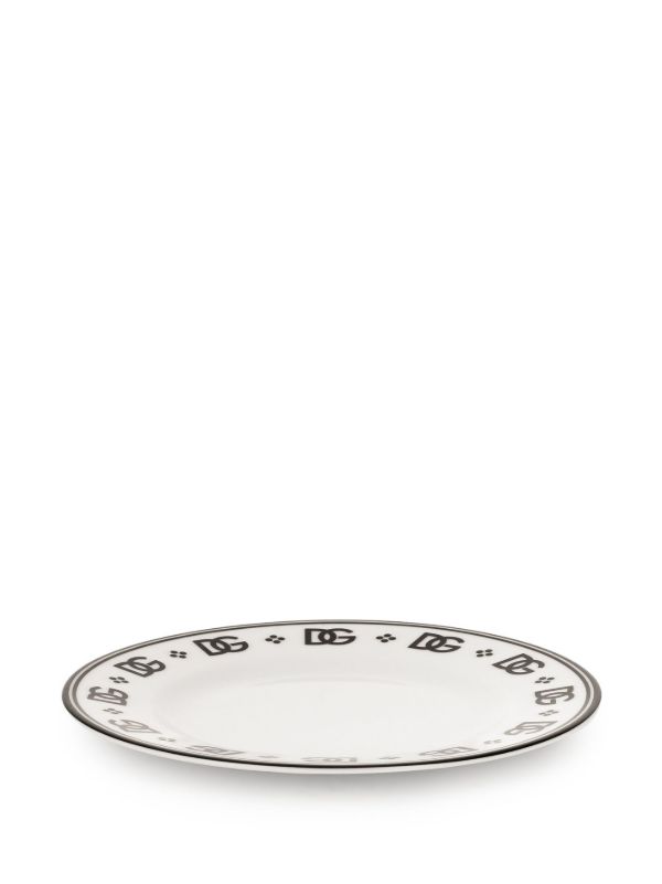 Dolce & Gabbana White DG Plates Set | Browns Plates & Bowls