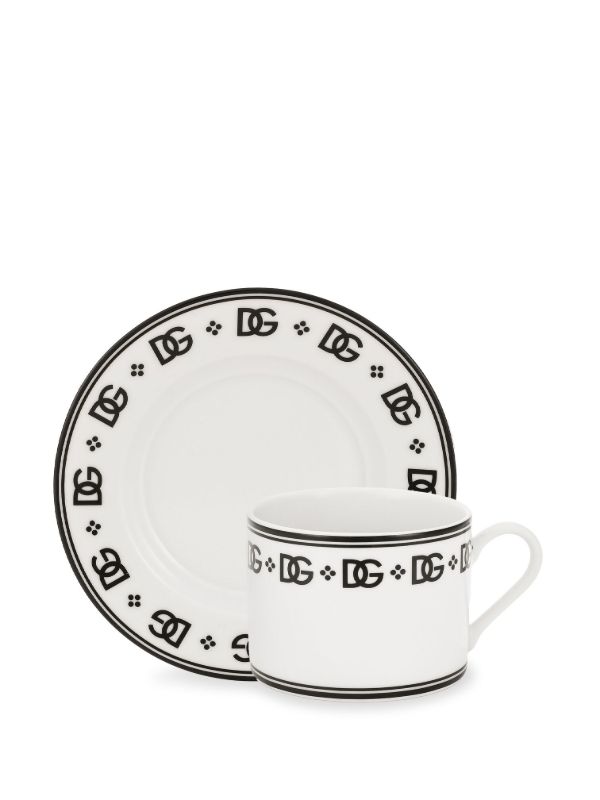 Dolce & Gabbana White DG Tea Set | Browns Cups & Tea Sets