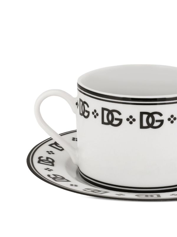 Dolce & Gabbana White DG Tea Set | Browns Cups & Tea Sets