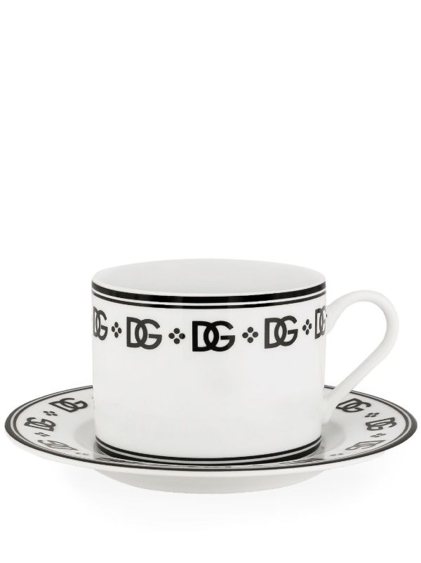 Dolce & Gabbana White DG Tea Set | Browns Cups & Tea Sets