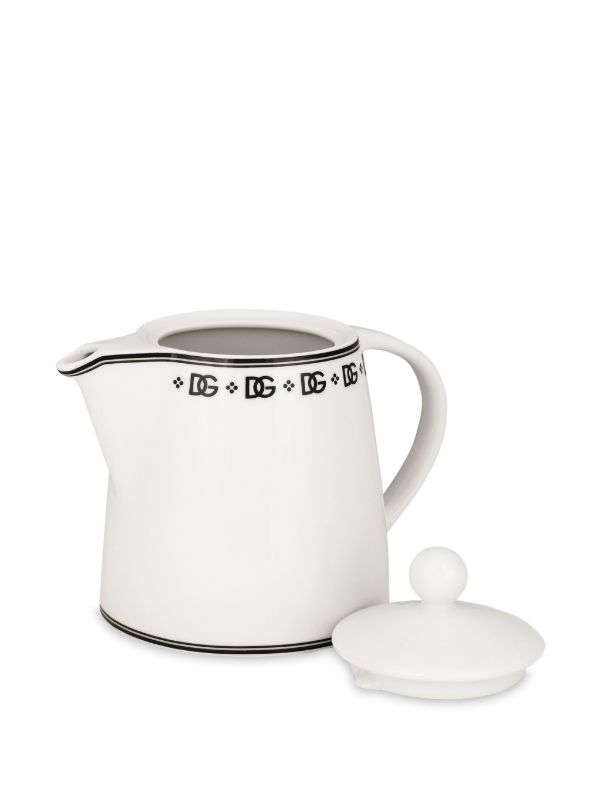 Dolce & Gabbana White DG Teapot | Browns Cups & Tea Sets