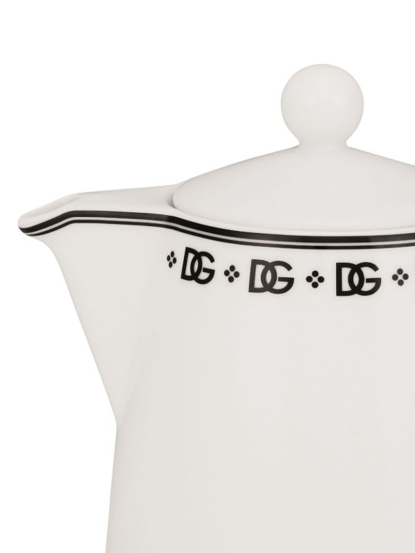 Dolce & Gabbana White DG Teapot | Browns Cups & Tea Sets