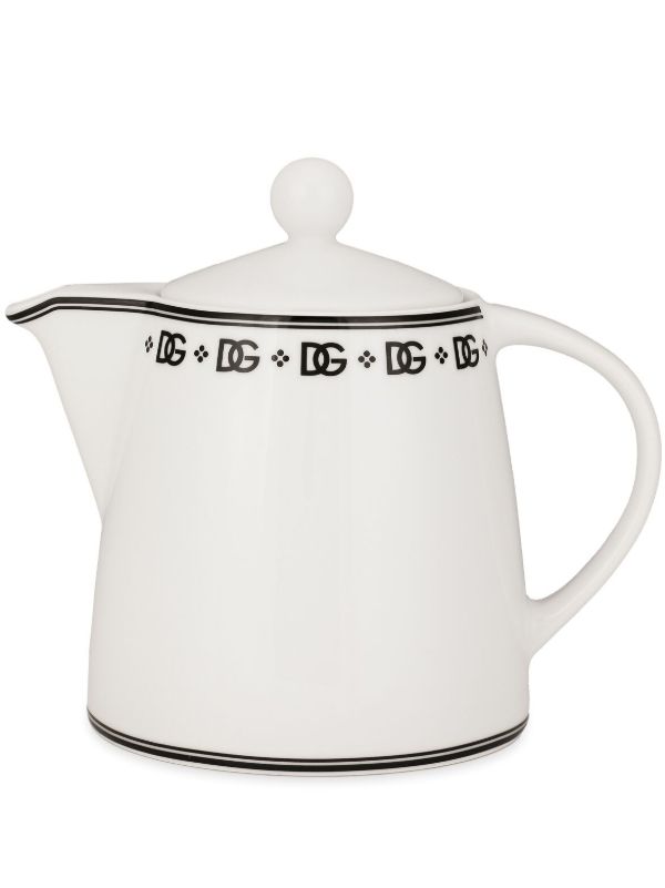Dolce & Gabbana White DG Teapot | Browns Cups & Tea Sets
