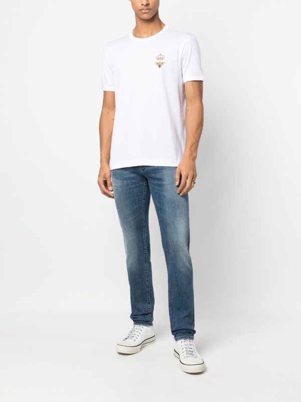 Dolce & Gabbana White Embroidered Cotton T-shirt | Browns T-Shirts