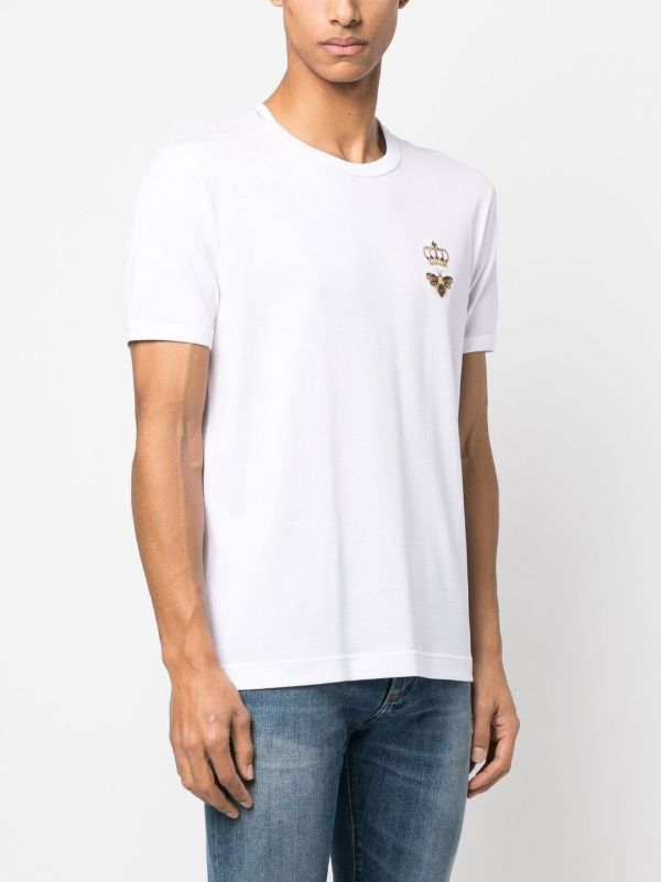 Dolce & Gabbana White Embroidered Cotton T-shirt | Browns T-Shirts