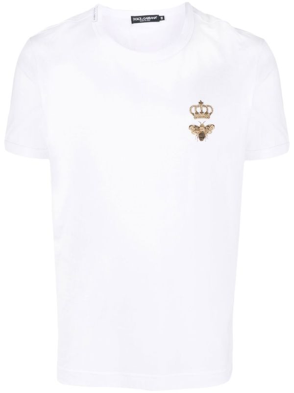Dolce & Gabbana White Embroidered Cotton T-shirt | Browns T-Shirts